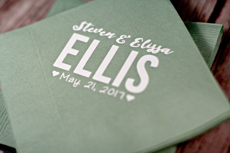 Custom Napkins Wedding Napkins Personalized Wedding Napkins Etsy