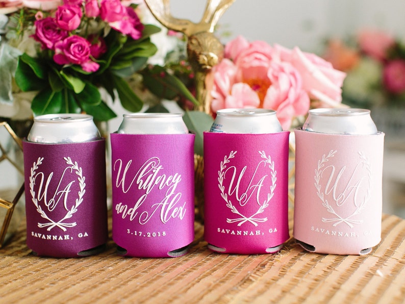 Personalized Favors Wedding Can Cooler Wedding Can Cooler | Etsy
