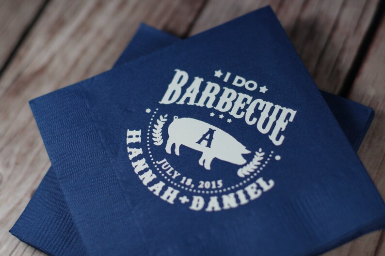 I Do BBQ Napkins Wedding Napkins Personalized Napkins BBQ Etsy