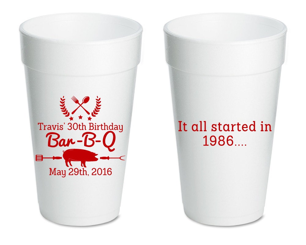 BBQ Birthday Party Favors Party Supplies Cookout Cups Etsy