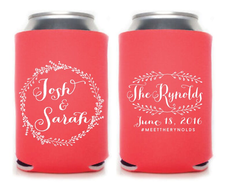Floral Can Cooler Wedding Can Coolers Personalized Can Cooler Southern Wedding Can Cooler Monogrammed Can Coolers