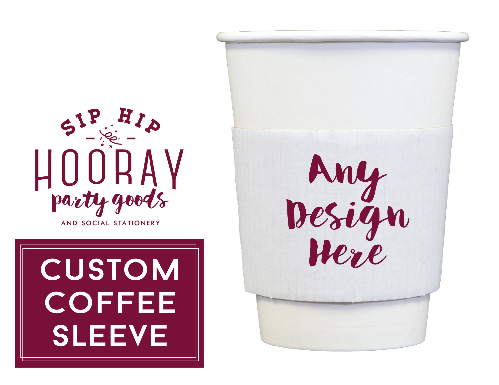 1020oz Custom Paper Coffee Cup Sleeve Sleeves Personalized Etsy
