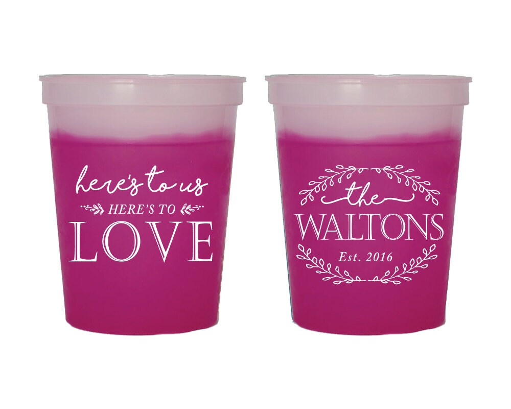 Fun Wedding Cups Rustic Wedding Favors Color Changing Cups Etsy