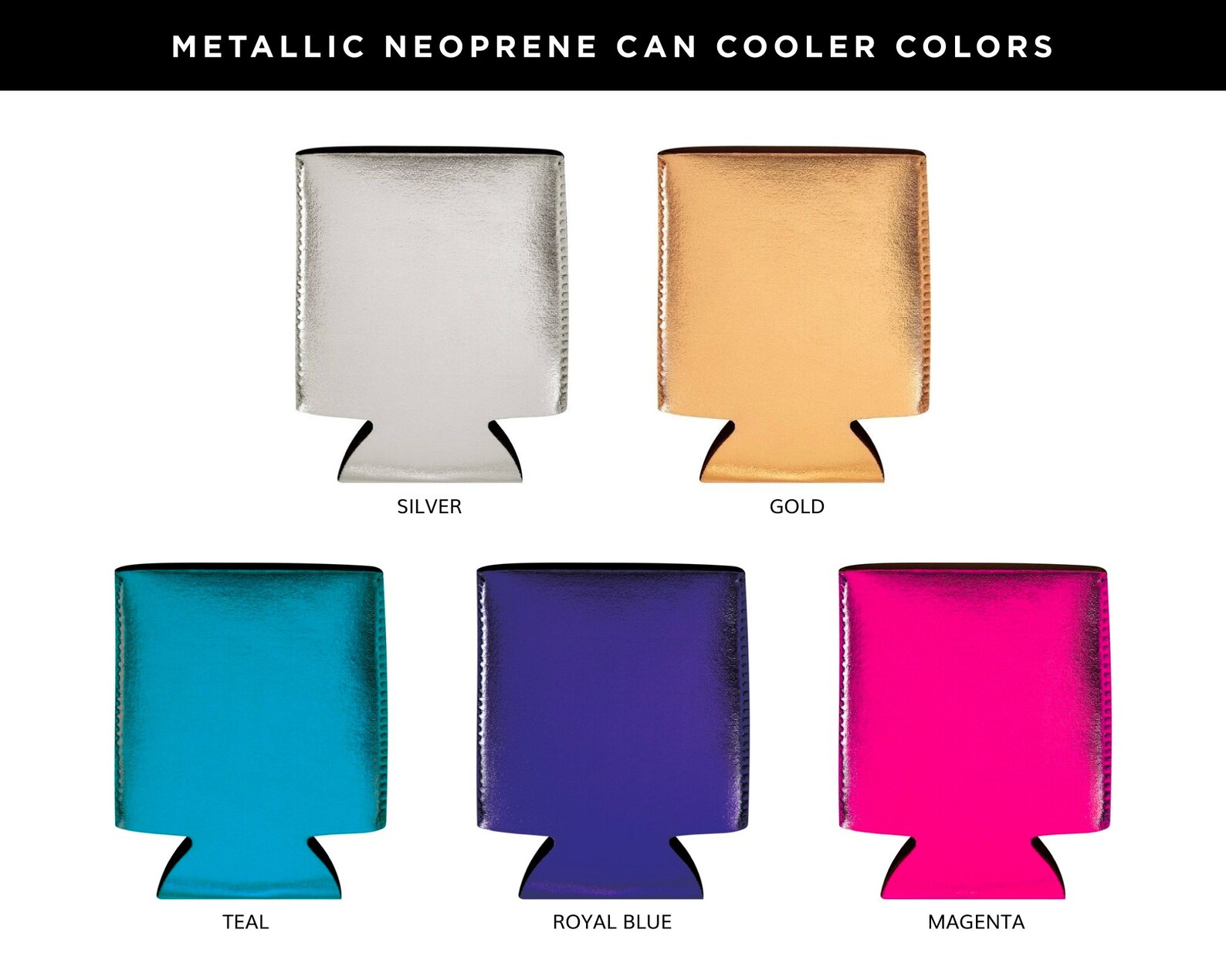 Custom Metallic Can Coolers Gold Coolers Metallic Silver Etsy