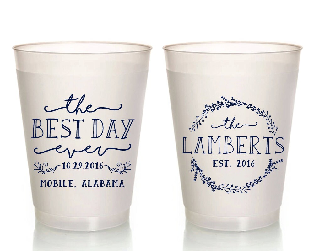 Wedding Cups Best Day Ever Anniversary Gifts Wedding Etsy
