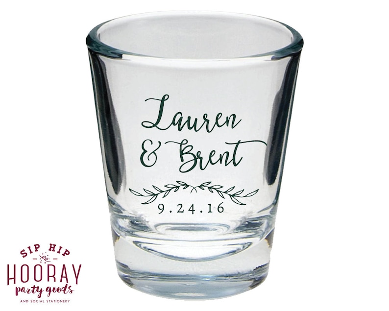 Wedding Shot Glasses Rehearsal Favors Custom Monogram Wedding Shot Glasses Shot Glasses 1531 Shot Glasses Anniversary Party Favors