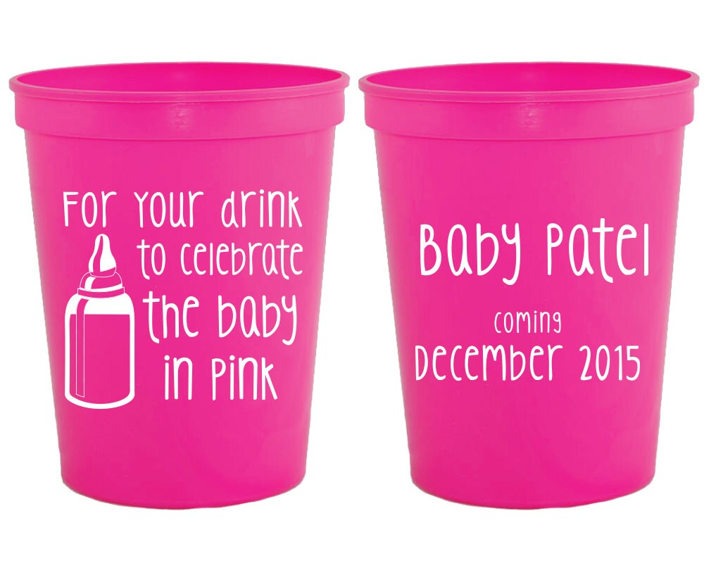 Baby Shower Party Cups Baby Shower Favors Gender Reveal Etsy