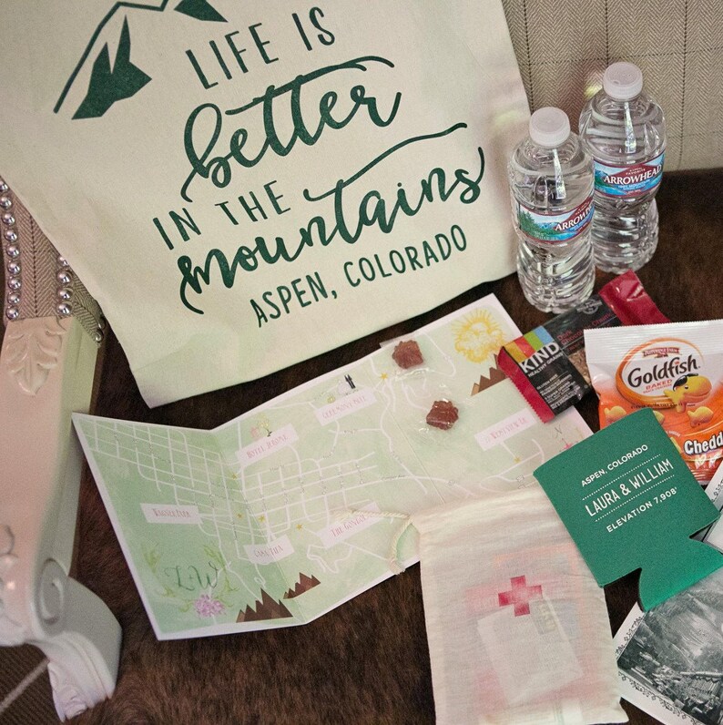 Mountain Party Canvas Tote Custom Tote Custom Bags Mountain Totes Totes Event Totes Favor Bags Life is Better in the Mountains 1651