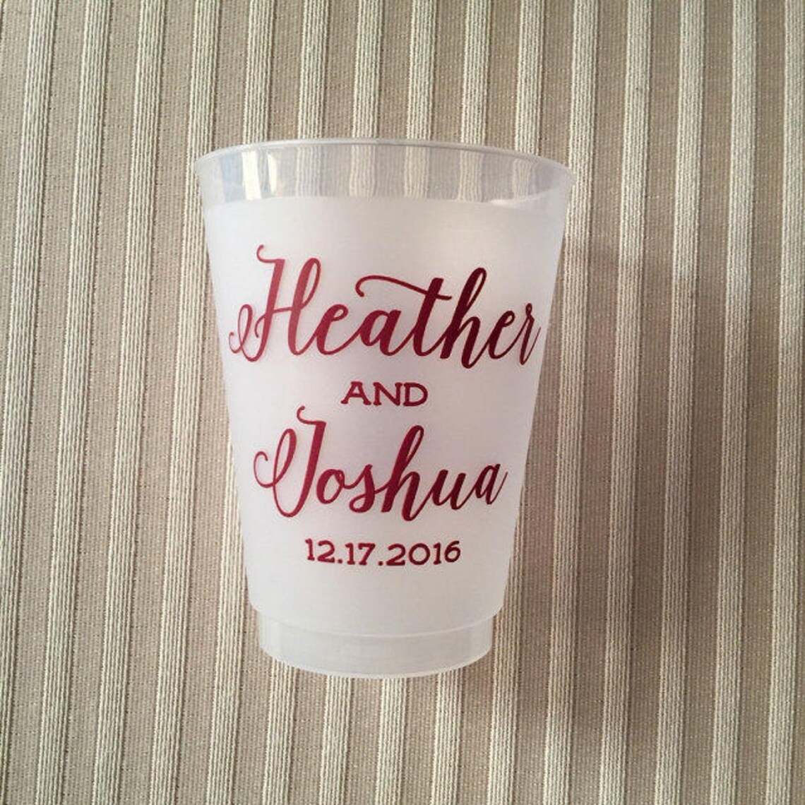 Personalized Frosted Cups 16oz Plastic Party Cups Wedding Etsy