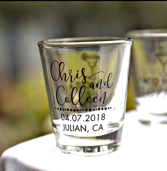Wedding Shot Glasses Wedding Reception Favors Anniversary Etsy