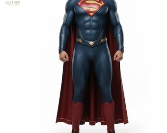 Superman Leather Costume | Men Superhero Outfit | Comic Cosplay | Gift for Him