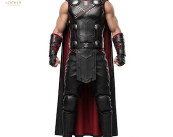 Thor Leather Costume | Men Marvel Outfit | Thunder Hero Cosplay | Gift for Him
