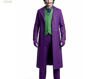 Joker Leather Costume | Men Villain Outfit | Comic Cosplay Wear | Gift for Him