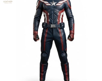 Captain America Leather Outfit | Comic Hero Costume | Halloween Cosplay | Gift for Him
