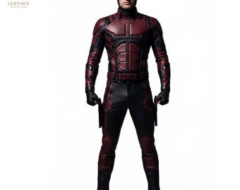 Daredevil Leather Costume | Men Marvel Hero Outfit | Cosplay Wear | Gift for Him