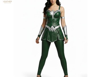 Wonder Woman Leather Costume | Women Warrior Outfit | Superhero Cosplay | Gift for Her