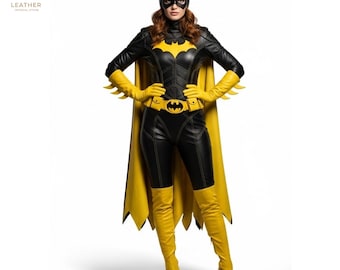 Batgirl Leather Suit | Women Cosplay Wear | Halloween Outfit | Gift for Her