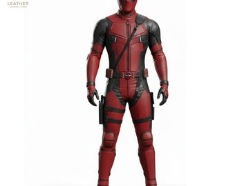 Deadpool Leather Costume | Men Marvel Outfit | Anti Hero Cosplay | Gift for Him