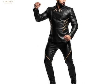 Black Panther Leather Outfit | Superhero Costume Men | Gift for Him