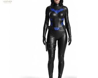 Nightwing Leather Costume | Men Comic Hero Outfit | Cosplay Wear | Gift for Him