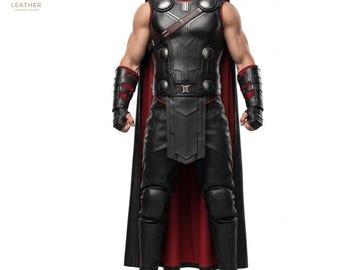 Thor Leather Costume | Men Marvel Outfit | Thunder Hero Cosplay | Gift for Him