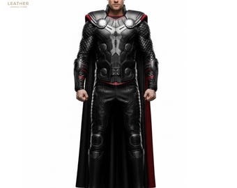 Thor Leather Costume | Men Marvel Outfit | Thunder Hero Cosplay | Gift for Him