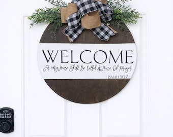 Welkom deurbord boerderij | Christelijke schriftdecoratie