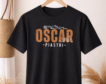 Oscar Piastri F1 T-Shirt, McLaren Graphic Motorsport Tee, Vintage Comfort, Formula 1 Apparel