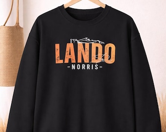 Lando Norris McLaren Sweatshirt, Retro F1 Racing Graphic Crewneck, Vintage Motorsport, Gift for Fans