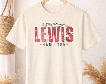 Lewis Hamilton Formula 1 T-shirt, Driver Graphic Tee for F1 Fans, Lightweight Cotton