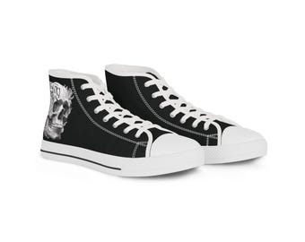 Baskets anatomiques Skull I, impression d'anatomie gothique noire | Chaussures streetwear unisexe