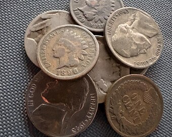 8-Coin Collection: Silver War Nickels, Buffalo Nickels, Indian Head Pennies