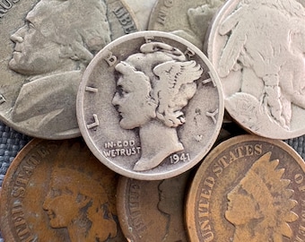 8-Coin Silver & US History Collector Set – Mercury Dime, War Nickels, Buffalo Nickels, Indian Pennies