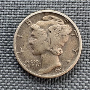 90% Silver Mercury Dime (1916–1945) – Authentic U.S. Coin, Random Date, Circulated