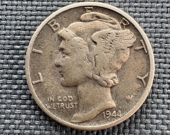 90% Silver Mercury Dime (1916–1945) – Authentic U.S. Coin, Random Date, Circulated