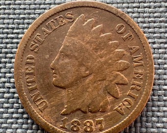One (1) 1880s/1890s Indian Head Penny • Authentic US Coins • Vintage Copper • No Culls
