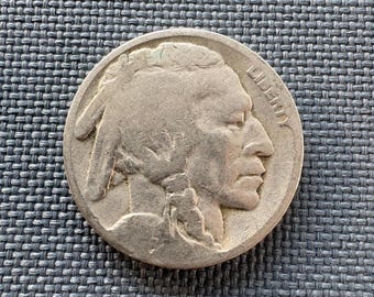 One Buffalo Nickel | No Date | Good Coin | Genuine U.S. Buffalo 5 Cent Coin | COA