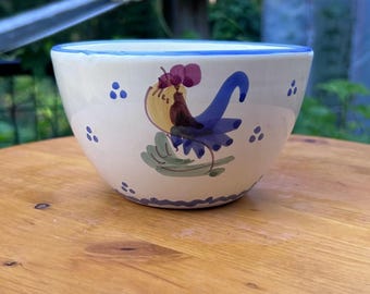 Vintage italienische Hahnschale Cafe Au Lait Tasse handbemalt Patronelli Oronzo