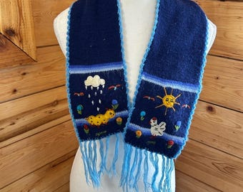 Kleurrijke kindersjaal Cottagecore Farm Weather Sunshine Rain Zacht schattig gezellig 40"