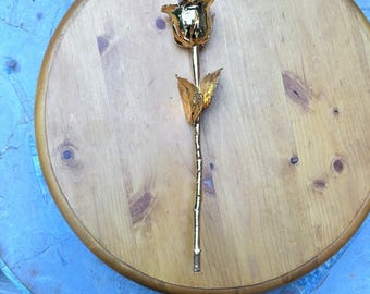 Vintage 24k Gold Dipped Real Rose Forever Rose Anniversary Gift Gold One Size