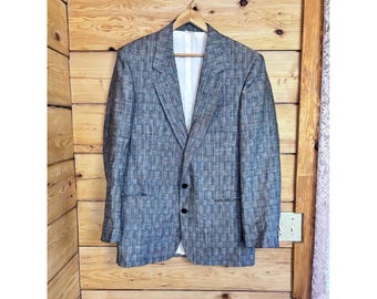 Vintage Grau Leinenmischung Fenster Fenster Blazer Sport Mantel Herren 40 Tall Made n Canada