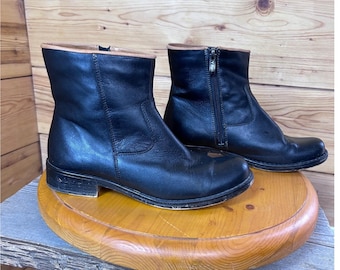 Vitalia Black Leather Fleece Lined Ankle Boots Lavorazione Artigiana Size 38