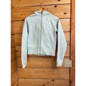 Sweat à capuche entièrement zippé en scuba Lululemon Vert menthe aqua clair Sweat à capuche logo brodé XS