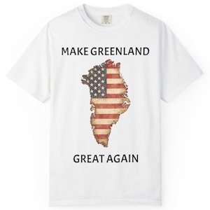 Make Geenland Great Again | USA Flag Greenland Map T-Shirt | Map of Greenland with American flag | Vintage nautical map