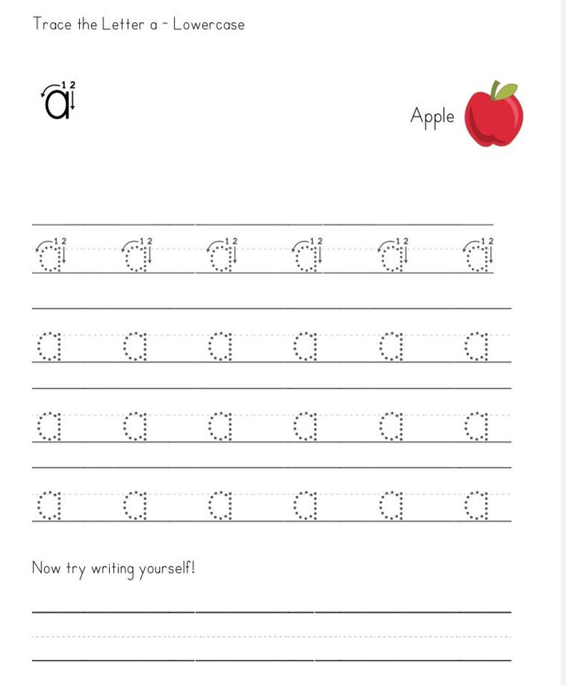 Worksheet For A Alphabet Tracing Worksheets 52 Pages Uppercase & Lowercase Letters ...