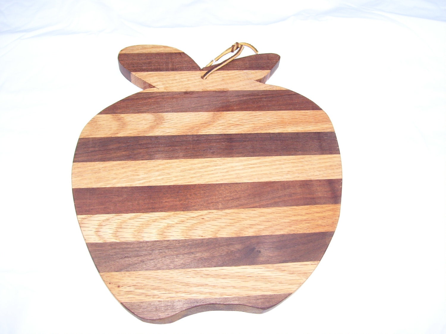 apple cutting board made of walnut and oak Etsy