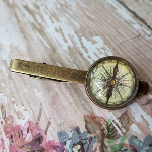 20% KORTING: 18 mm vintage stijl kompas dasspeld, vintage look, herenaccessoires, perfect cadeau-idee(#2)