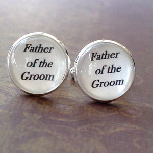 20% OFF -- 16mm Father of the Groom Cufflinks, Gifts for Dad, Wedding Cufflinks, Father,Men (White)