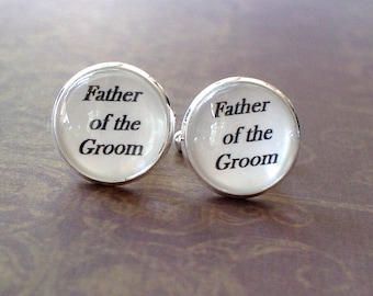 20% OFF -- 16mm Father of the Groom Cufflinks, Gifts for Dad, Wedding Cufflinks, Father,Men (White)