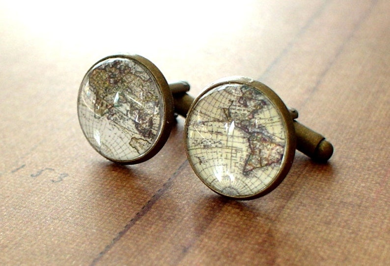 Mens Accessories 20/% OFF 16 mm Old Whole world map Cuff Links Anchor Cufflinks,Perfect Gift Idea